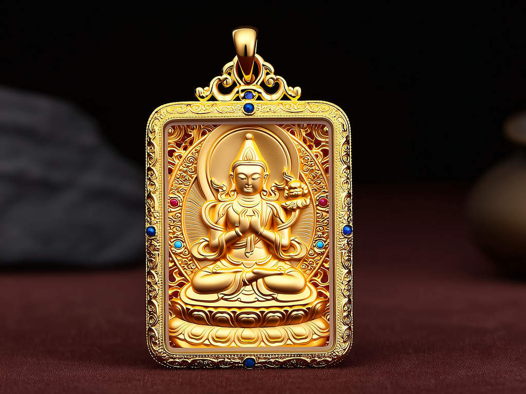 大日如来金吊坠图片